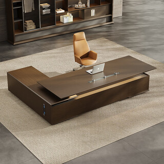 Jiazhi boss desk desk simple modern office furniture president office atmosphere desk desk and chair combination e0 level star flash golden years 2.8m double cabinet