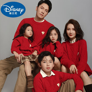Disney new year parent-child clothing 2025 new winter red knitted sweater mother-child mother-daughter family autumn and winter clothing magenta 150 baby sweater