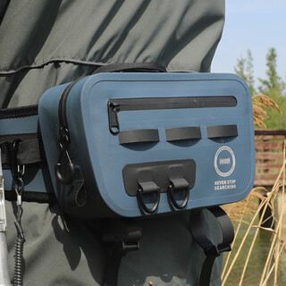 King lure waterproof lure bag multifunctional waist bag airtight waterproof bag fishing and river tracing outdoor backpack waist bag-blue