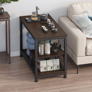 Xinyouliangjia coffee table sofa side table tea cabinet tea table table double layer storage rack b030 black walnut color 60cm
