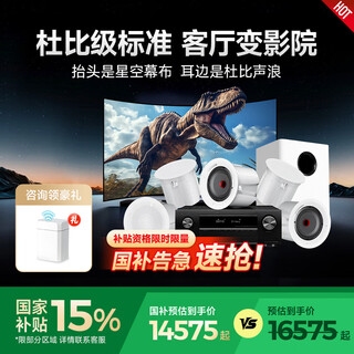 八雷（BALEY） 家庭影院音响天龙功放套装家用客厅电视投影环绕音重低音箱吸顶音响嵌入式蓝牙吸顶音箱 21【天龙7.2功放+J6×7+低音炮】全套