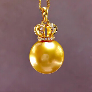 Fat donglai purchased the same model of seawater pearl pendant, south sea gold beads, philippine thick gold, perfect round and extremely bright 18k 16mm south sea gold beads pendant.
