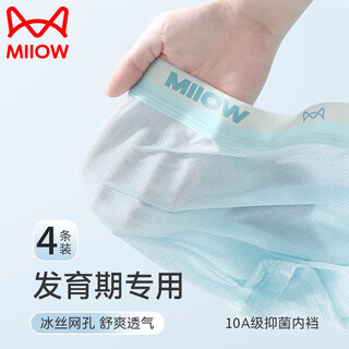 Catman children's underwear, teenagers' boxers, medium and large boys' summer ice mesh breathable shorts, fat children's pants xl