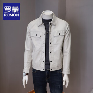 Romon spring and autumn lapel pu leather jacket men's 2025 autumn new korean style youth slim short men's top off-white 3xl