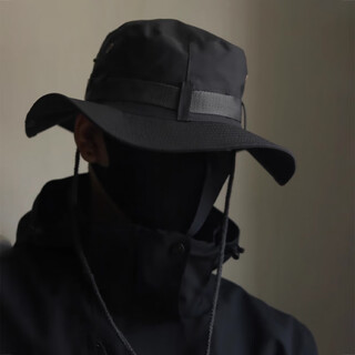 Memaru sun protection western cowboy outdoor hiking women's and boys' mountaineering hat small brim japanese fisherman hat bunny hat black