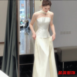 Zofide bridal dressing gown dress, feminine wedding tube top, new satin light wedding dress, temperament engagement white dress, white 2xl