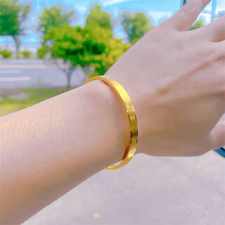 Oaz9999 real gold bracelet for women new fashion solid baby's breath gold color bracelet gift 20.6g inner diameter no. 56 suitable for 80-90 jin jin equals 0.5 kg to wear