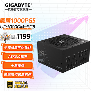 Gigabyte gold-certified full-module computer power supply magic eagle/snow eagle/pcie5.0/native 16pin/supports 50 series graphics cards magic eagle ud1000gm pg5 v2