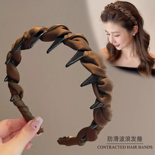 Bary reef high skull headband women's 2025 new daily wear face wash headband special hair band pressure hairpin hair bundle headband coffee color double layer headband