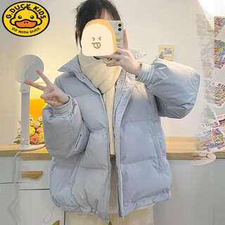 G.duck brand 12-15 year old junior high school student short jacket 13 girls and older children winter warm korean down jacket for women light blue 170 170 m recommended 100-115jin jin equals 0.5 kg