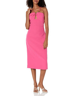 Halston women's stretch crepe dress fuchsia 12
