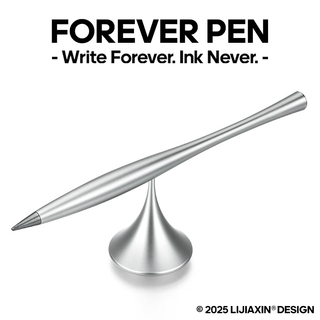 Gifts and hearts endless pen metal eternal pen no ink metal aluminum alloy pen creative gift pen annual meeting gift logo customized christmas gift for boys and girls eternal pen - silver - mass customized special shot