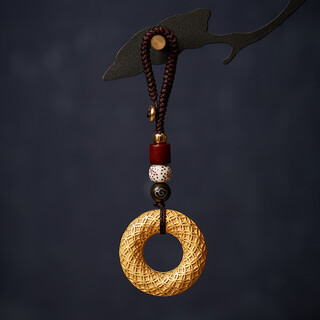 Oidsg old phoenix 999 pure brass sand gold plated safety buckle car keychain pendant gold color men and women new year gift filigree safety buckle brass sand gold plated solid