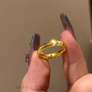 Bmoi old phoenix 999 gold pure gold 5g gold cat's eye ring women's sparkling surface 24k pure gold ring ring cat's eye ring no. 7