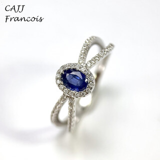 Cajj francois 0.56 carat sapphire ring, 925 silver, natural colored gemstone, daily commuting, gift giving, proposal, hong kong 13#