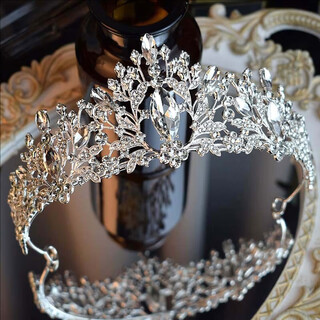 Bangboshi crown tiara children cute princess birthday gift girls crown performance girl dress flower girl hair accessory crystal crown silver