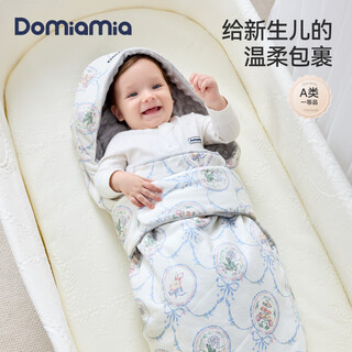 Domiamia baby bag newborn cuddle quilt anti-jump swaddle baby quilt beanie velvet bag single blanket