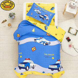 G.duckkids kindergarten quilt three-piece set children's quilt cover baby entering kindergarten six-piece set bedding bedding pure cotton special nap summer speeding police car three-piece set (excluding core)