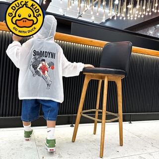 G.duckkids2025 new boys ice silk cooling sun protection clothing medium and large children summer air conditioning shirt white sun protection clothing children's day gift 160 cm
