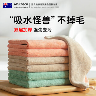 Mr. jiebi's double-layer thickened housekeeping rags, cleaning kitchen rags, 6 ultra-thick microfiber rags, car washing and wiping cloths