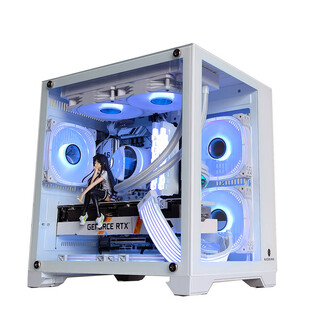 Wanjia gu yongzhe mini white computer case desktop matx sea view room 240 integrated water-cooled full side transparent itx desktop gu yongzhe mini white