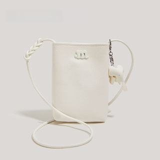 First idea of dopamine mobile phone bag cross-body small bag summer new style simple fashion versatile outing large capacity shoulder small bag litze pattern elephant-off-white