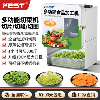 Fest green onion cutting machine vegetable cutting machine commercial millet spicy green onion cutting ring artifact cutting green onion coriander vegetables beans and leeks cut into segments potato carrot slicer large diameter visual window flagship model can work continuously for 2 hours rc-f20