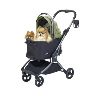 Ibiyaya (ibiyaya) china taiwan fs2591 pet dog stroller cat stroller detachable basket car nest seaweed green