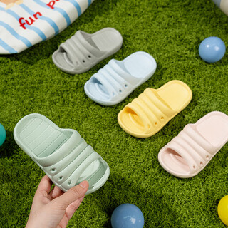 Late time children's slippers summer boys and girls bathroom bath non-slip home parent-child slippers indoor home baby slippers green 16 cm inner length 160 suitable for feet about 15cm long