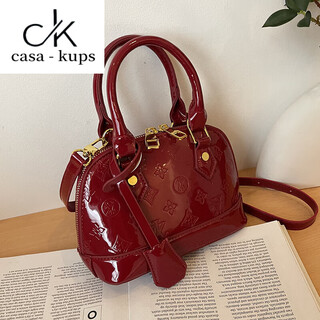 casa-kupsCK女包手提包女士保龄球包2025新款时尚贝壳包夏季银色斜挎包女 红色