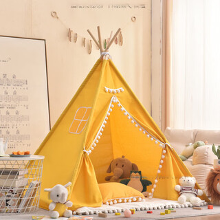 米囹ins儿童帐篷印第安室内公主玩具屋小房子防寒野餐 小黄球 1.1米房子
