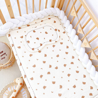 Kub baby mattress mattress sleeping kindergarten sleeping pad baby special small mattress newborn children splicing bed 100*6 xingyue bear 100% cotton type a non-fluorescent mattress