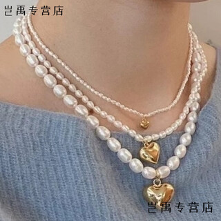 Flash engraved old phoenix korean love pearl pure silver necklace fairy versatile style medium necklace lao fengxiang same style