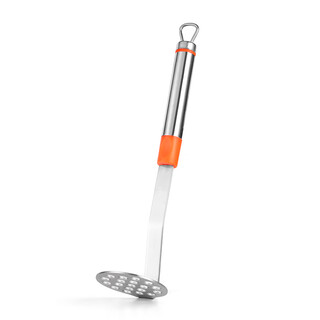 Zhewei 304 stainless steel potato masher household masher artifact baby food supplement masher press mashed potato spoon 304 potato press orange one pack
