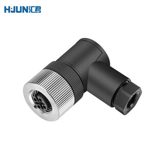 Huijun m12 waterproof aviation plug cable sensor connector screw crimp connector female m12-4 core elbow female