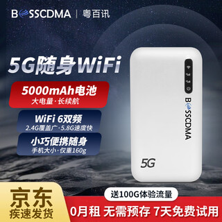 Guangdong baixun portable wifi2025 new wireless network 5g high-speed signal mobile wif6 unlimited traffic card-free china telecom unicom three networks universal portable outdoor live broadcast white 5g portable wifi+1500g annual package