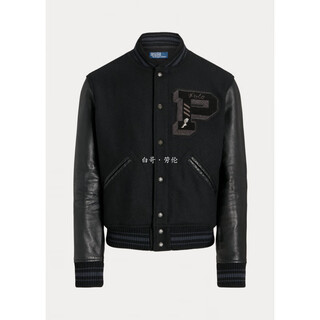 Polo Ralph Lauren现货皮袖徽章羊毛棒球服皮衣夹克男装Polo Ralph Lauren/拉夫劳伦 现货 A49 S