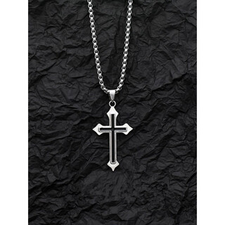 Nilan fat donglai's same style pt950 platinum cross necklace new platinum men's and women's trendy niche hip-hop pendant personality 1 platinum 60cm