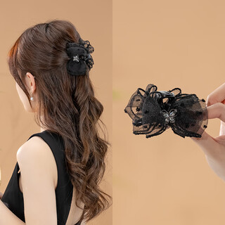 Chimera (chimera) light gauze polka-dot bow half-tied hair grabber hair full-tied grabber hairpin hairpin female hairpin girl birthday gift