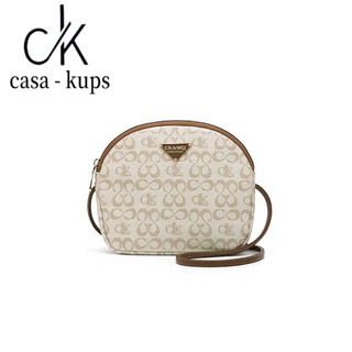 casa-kupsCK高级质感贝壳包包女2025新款时尚百搭印花单肩斜挎包 杏色