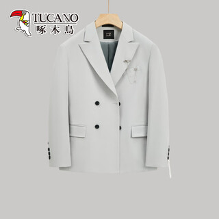 Woodpecker casual no-iron suit jacket men's suit with draping feeling and high-level feeling loose and handsome commuting suit glacier gray single suit 3xl