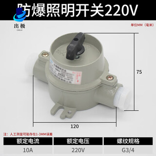 Explosion-proof wall switch 220v explosion-proof lighting switch 86 type surface-mounted access control single-opening double-opening factory fuse circuit breaker explosion-proof lighting switch 220v regular model