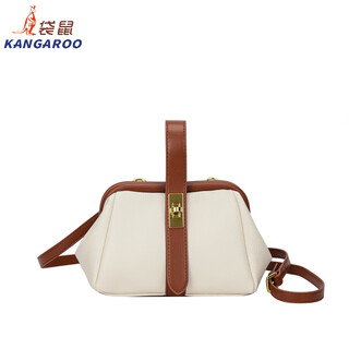 Kangaroo (kangaroo) 2025 european and american retro popular bags chinese valentine's day fashion shoulder bag crossbody bag genuine leather texture portable shell women's bag off-white