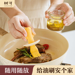 Tree coco bear oil brush bottle silicone brush glass oil bottle bbq pancake brush oil brush food grade oil bottle in one high temperature resistant bear three-in-one oil brush bottle