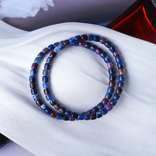 Dold natural old mine shu jilai interstellar blue purple straight cut bracelet women's suji stone shu jilai crystal jewelry about 4mm send one shu jilai/su jishi