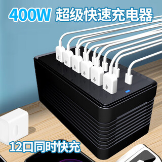 齐论（QILUN）12口快充充电器USB多孔插头桌面快充电站手机充电桩多接口通用大功率快充工作室多功能电源排插座 12口快充USB+TC（带线5条TC+5条USB）