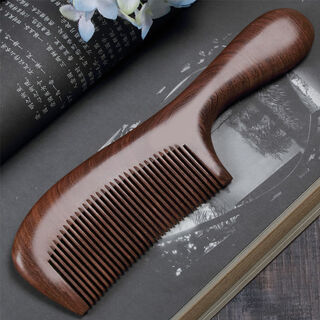 Carpenter tan's authentic wooden comb sandalwood health care anti-hair loss lengthened black gold sandalwood comb for female students large sandalwood 20.5cm