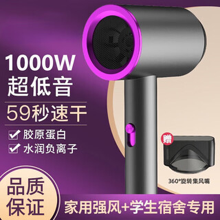 Lnga landgre hair dryer home silent negative ion high power does not hurt hair student dormitory portable hair dryer for haircut gray 1000w gift box