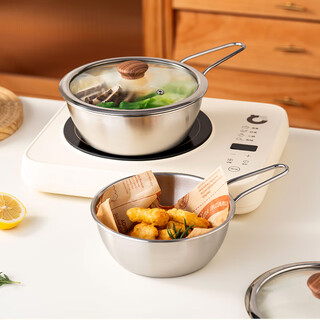 Onlycook household 304 stainless steel instant noodle bowl with lid and handle large capacity noodle pot small soup pot soup bowl