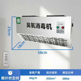 Wall-mounted ozone generator garbage room deodorization air purification food factory workshop ozone disinfection machine 220v30g upgraded remote control timing